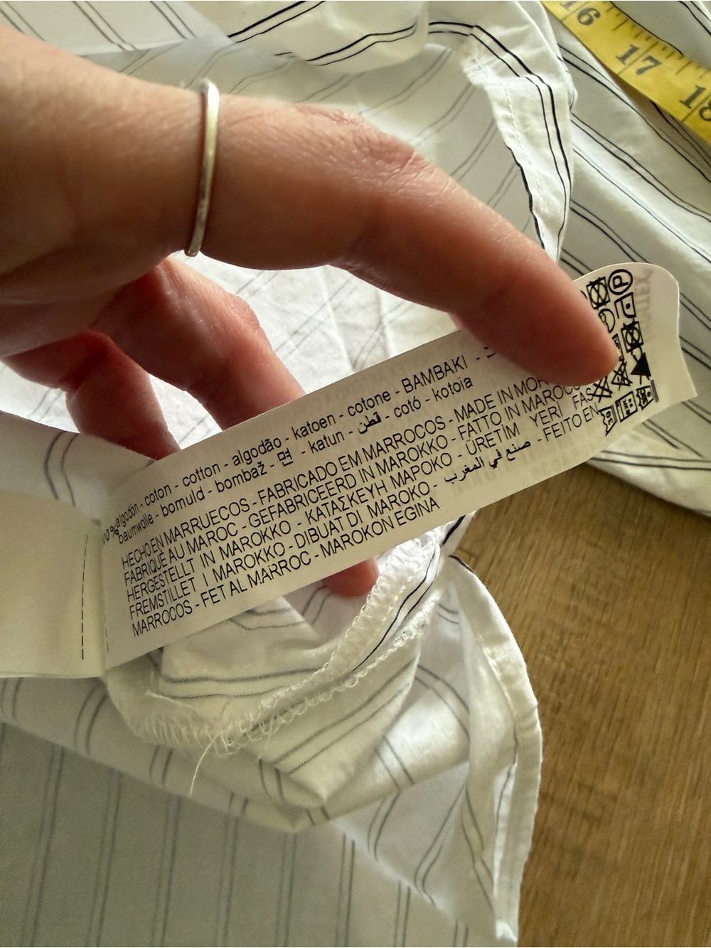 Zara White Poplin Pinstipe Button Up Shirt Minimalist Oversized Scandi M - Picture 7 of 7